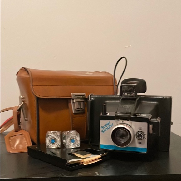 Vintage Polaroid super shooter land camera with bag, 2 flashes and film holder - Picture 1 of 9